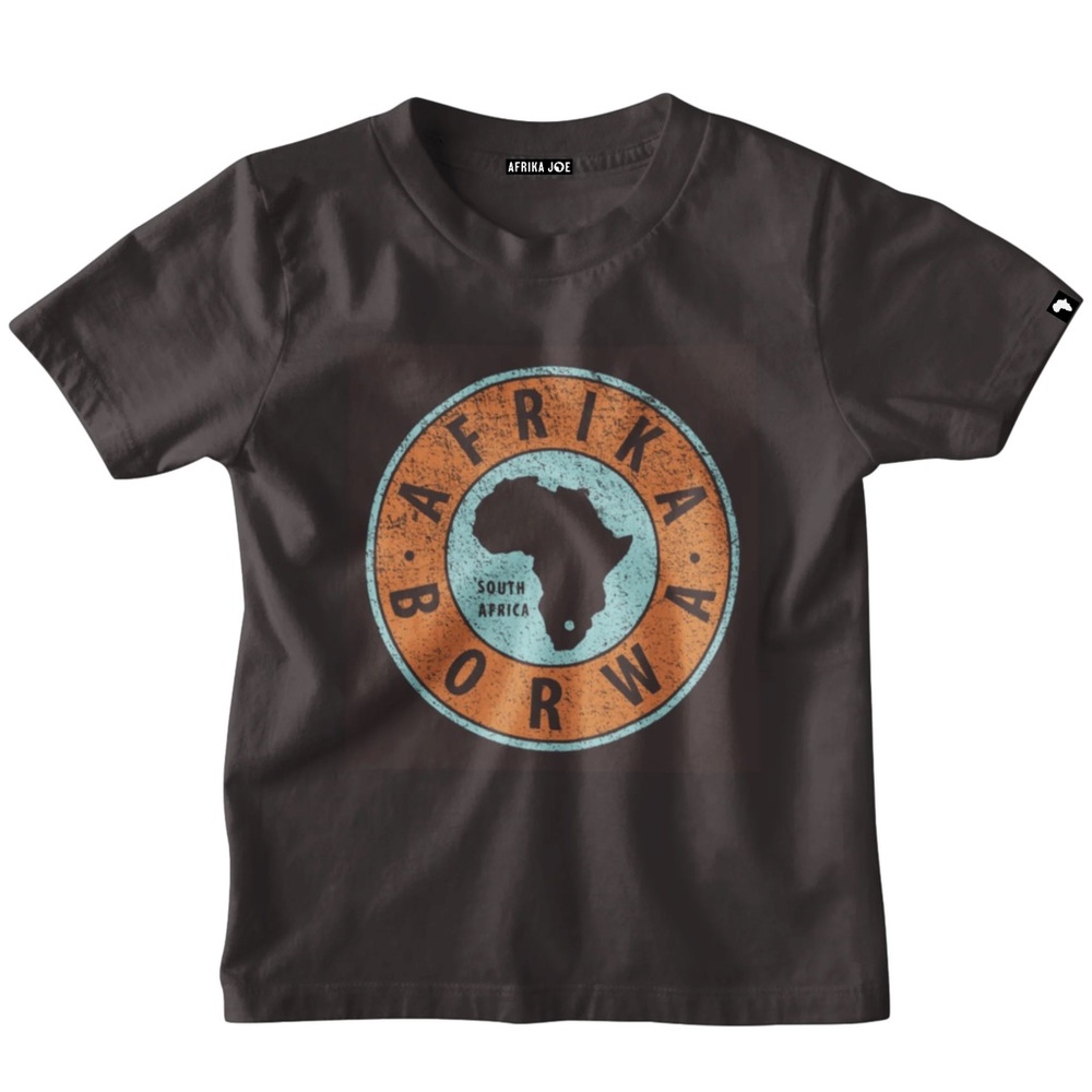 Afrika Joe Kids Graphic “Afrika Borwa” Tee Shirt 7-8 Yrs